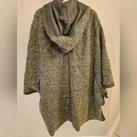 MEICO LANDHAUS LOOK WOOL BLEND COAT GREEN CARDIGAN LAGENLOOK ONE SIZE - Picture 4 of 12